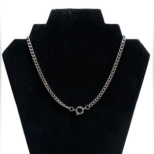 18k Gold plated Stainless Steel anchor clasp necklace Silver tone